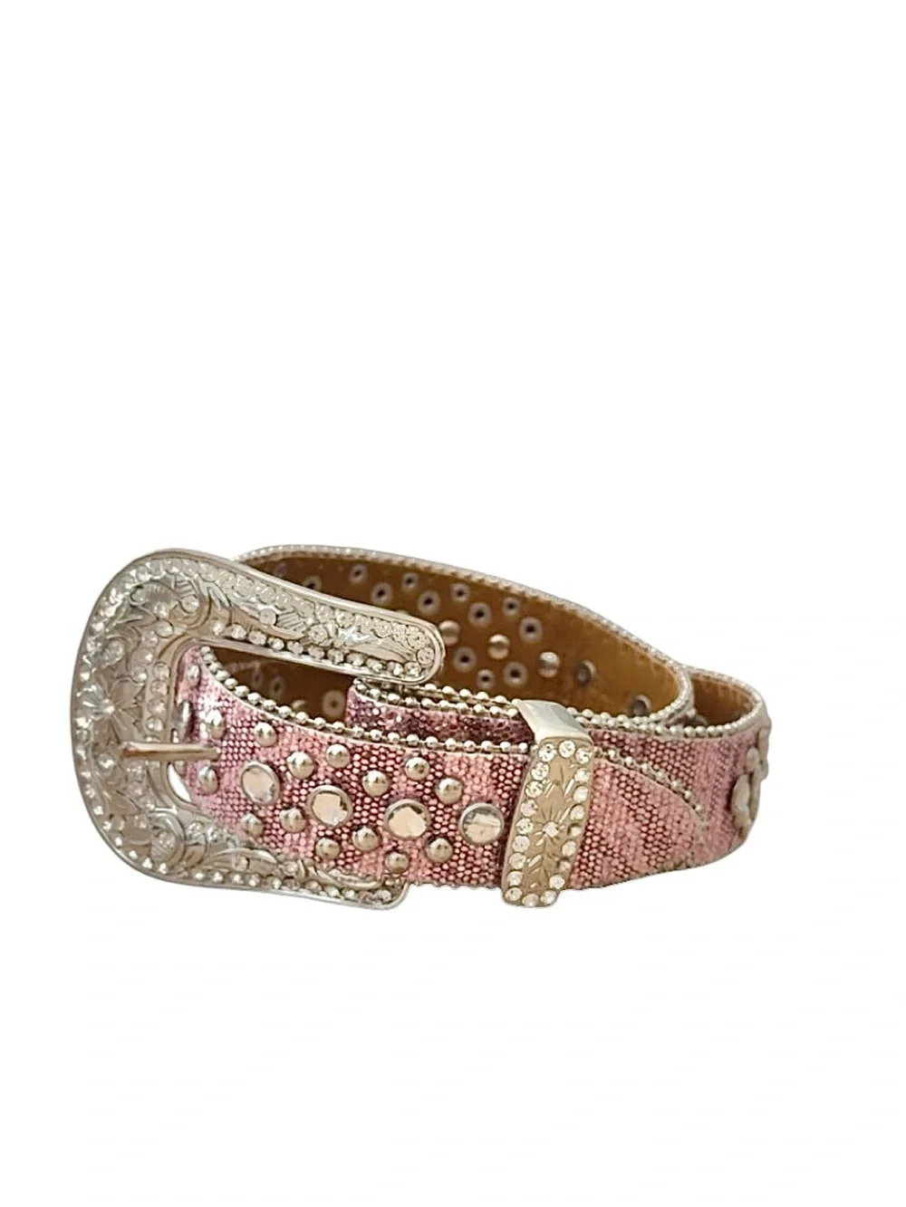 Nocona Girls' Pink Glitter Horseshoe Western Belt‎ Size 26